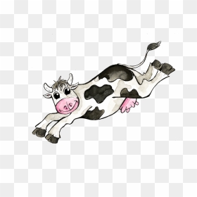 Transparent Cartoon Cow Jumping, HD Png Download - cartoon cow png
