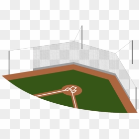 Rough Sketch Of A Tie-back Cable Backstop Netting System - Tie Back Backstop, HD Png Download - netting png