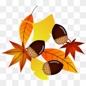 Acorn And Fallen Leaves Clipart - The Green Planet By Meraas, HD Png Download - fall leaves falling png