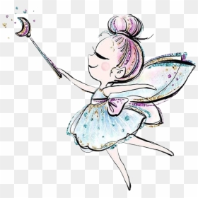 #watercolor #fairy #ballerina #princess #glitter #sparkles - Karamfila Fairy, HD Png Download - princess wand png