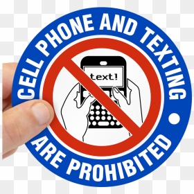 Cellphone And Texting Are Prohibited Label - Texting While Driving, HD Png Download - texting png