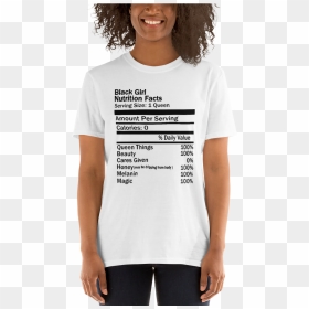 Black Girl Nutrition Facts Short Sleeve Unisex T Shirt - T-shirt, HD Png Download - dripping honey png
