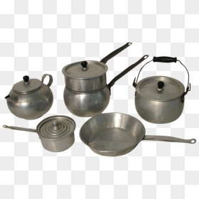 Vintage Toy Pots And Pans Set - Cooking Pot Set Old, HD Png Download - pots and pans png