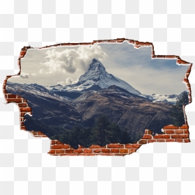 Zapwalls Decals Mountain Peak Cloudy Sky Breaking Wall - Free Matterhorn, HD Png Download - mountain peak png