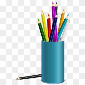 Color Pencil Clipart - Mug For Pencil And Pen, HD Png Download - pencil transparent png