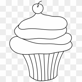 Cupcake Black And White Cupcake Outline Clipart Black - Outline Cupcake Clipart Black And White Png, Transparent Png - cupcake vector png