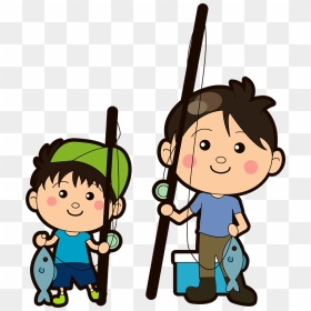 Fishing Father Child Clipart - 魚釣り フリー イラスト 無料, HD Png Download - children clipart png