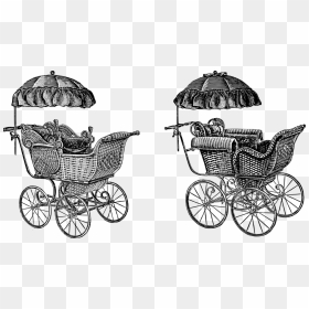 طراحی کالسکه با مداد, HD Png Download - baby carriage png