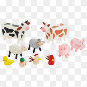Wooden Farm Animals - Dairy Cow, HD Png Download - farm animals png