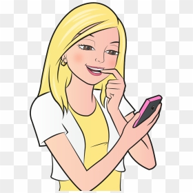 Send Text Messages Cartoon, HD Png Download - texting png