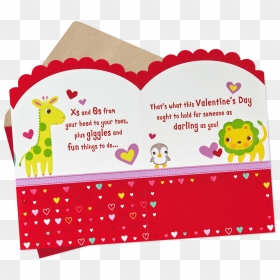 Baby Animals First Valentine"s Day - Giraffe, HD Png Download - christmas card png
