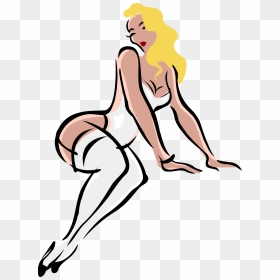 Light Skin, Blonde Hair, White Clothes - Woman In Lingerie Clipart, HD Png Download - blonde girl png