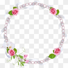 Frames Picture Pink Flower Border Free Hd Image - Circle Flower Rose Background, HD Png Download - pink flower border png