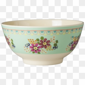 Mint Green With Flowers Melamine Bowl By Rice Dk, HD Png Download - bowl of rice png