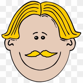 Blond Man With Mustache Svg Clip Arts - Blonde Hair Male Cartoon, HD Png Download - mustach png