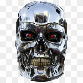 #terminator - Half Face Of Robot, HD Png Download - terminator head png