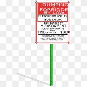 No Dumping Sign With Signpost And Shadow Clip Arts - Colorfulness, HD Png Download - sign post png