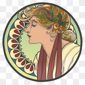 Spirits Of The Grand - Art Nouveau Woman Face, HD Png Download - art nouveau png