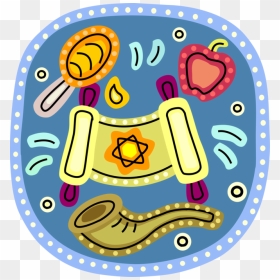 Vector Illustration Of Hebrew Jewish Rosh Hashanah - Vector Graphics, HD Png Download - rosh hashanah png