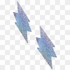 Silver Glitter Lightning Bolt Pasties - Triangle, HD Png Download - blue lightning bolt png