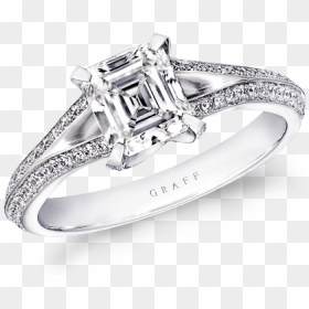 A Graff Emerlad Cut Diamond Legacy Engagement Ring - Engagement Ring, HD Png Download - wedding rings png without background