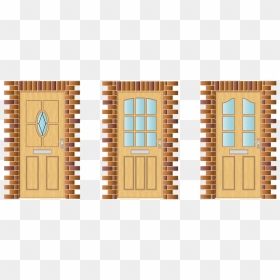 Door With Brick Design, HD Png Download - puerta png