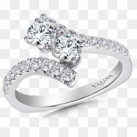 Valina Two-stone Diamond Engagement Ring Moutning In - Pre-engagement Ring, HD Png Download - wedding rings png without background