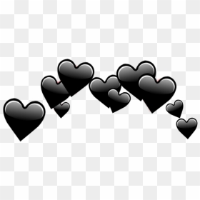 #black #hearts #crown #blackhearts #tumblr #overlay - Black Heart Crown Png, Transparent Png - black hearts png