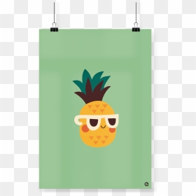 Poster Decorativo Abacaxi De Óculos- Fofys - Kawaii Pineapple Backgrounds, HD Png Download - oculos png