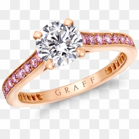 A Graff Round Brilliant Cut Diamond Flame Engagement - Graff, HD Png Download - wedding rings png without background
