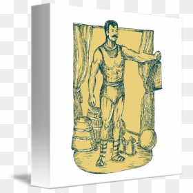 Strongman Lifting Weight Drawing By Aloysius Patrimonio - Circo Musculação, HD Png Download - strong man png