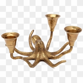 Octopus Candle Holder - Brass, HD Png Download - candlestick png