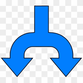 Arrows Blue - Split Arrows Downward, HD Png Download - white down arrow png