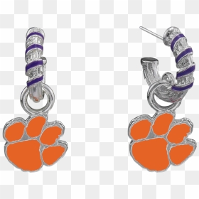 Earrings, HD Png Download - tiger paw print png