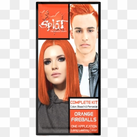 Splat Orange Fireballs Hair Color Kit, Semi Permanent - Splat Hair Color 30 Wash Orange, HD Png Download - color splat png