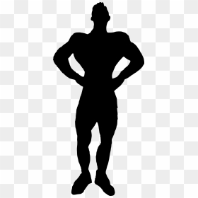 Muscle Man Bodybuilder Silhouette - Muscle Man Silhouette, HD Png Download - bodybuilder silhouette png