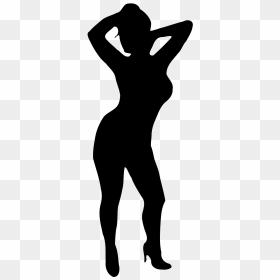 Silhouette Woman Female Clip Art - Curvy Black Woman Silhouette, HD Png Download - bodybuilder silhouette png