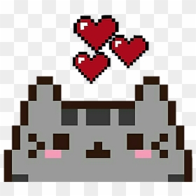 Cute Backgrounds Pixel Art , Png Download - Pixel Art Cat Easy, Transparent Png - pixel hearts png