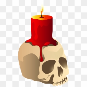 Halloween Skull Candle Png Clipart Image - Skull Halloween Clipart, Transparent Png - candlestick png