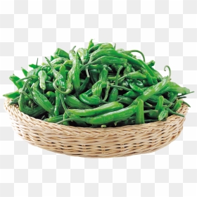 Peppers In Basket - Green Bean, HD Png Download - green bean png