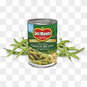 Pickled Green Beans With Dill Flavor - Del Monte Wax And Green Beans, HD Png Download - green bean png