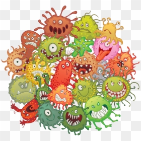 Germs Clipart Washing Area, Germs Washing Area Transparent - Bacteria Cartoon Png, Png Download - germs png