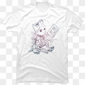 Groot Mixtape Outline - Capital Bra T Shirts, HD Png Download - shirt outline png