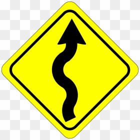 Curves Ahead Sign Clip Arts - Yellow Road Signs Clip Art, HD Png Download - curves png