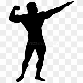 Body Builder Pose Svg, HD Png Download - bodybuilder silhouette png