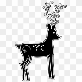 Deer Silhouette, Scandia, Christmas, Nordic, Winter, - Deer, HD Png Download - reindeer silhouette png