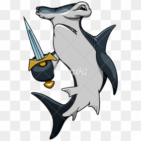 Pirate With Sword Photos By Canva - Cartoon Simple Hammerhead Shark, HD Png Download - hammerhead shark png