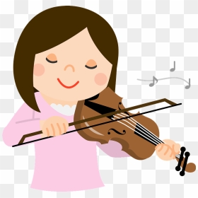Girl Playing Violin Clipart, HD Png Download - violin bow png