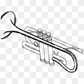 Brass Clipart Musical Instrument - Trombone Clipart Black And White, HD Png Download - music instruments clipart png