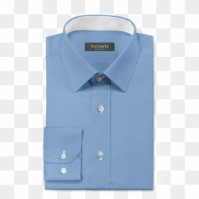 Premium Light Blue No-iron Cotton Dress Shirt - Button, HD Png Download - folded clothes png